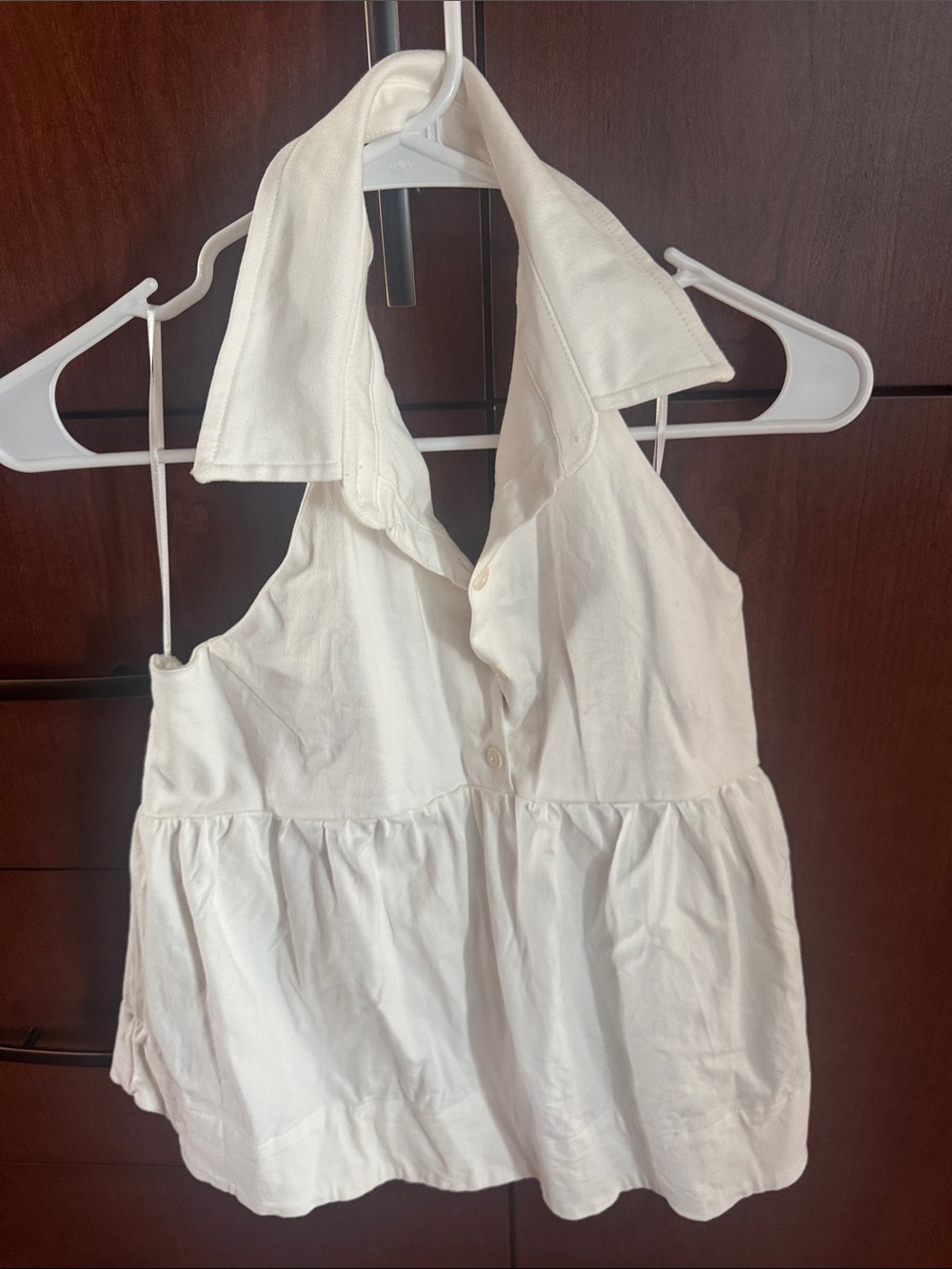 Maeve Ivory Halter Peplum top
